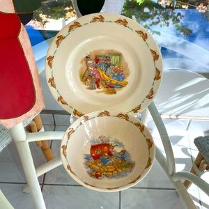 Royal Doulton Bunnykins Child’s Plate & Bowl  Set Bone China